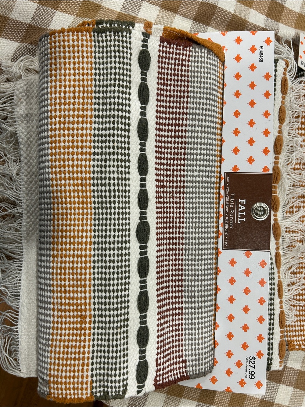 Plaid & Solid Green Linens Set - Fall - Picture 6 of 6